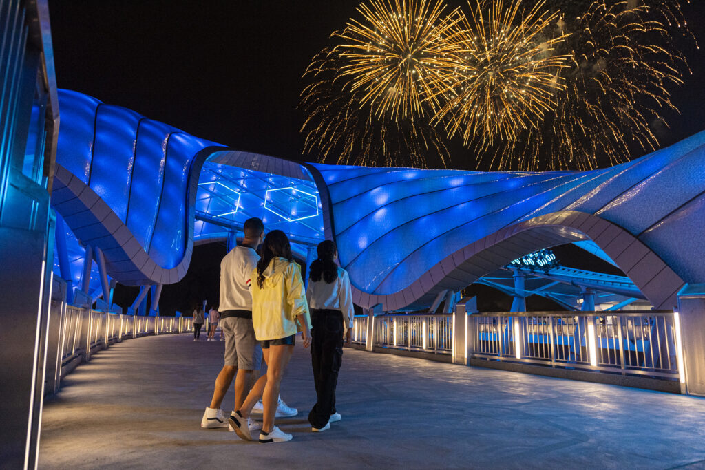 El show nocturno de Magic Kingdom visto desde Tron Lightcycle / Run