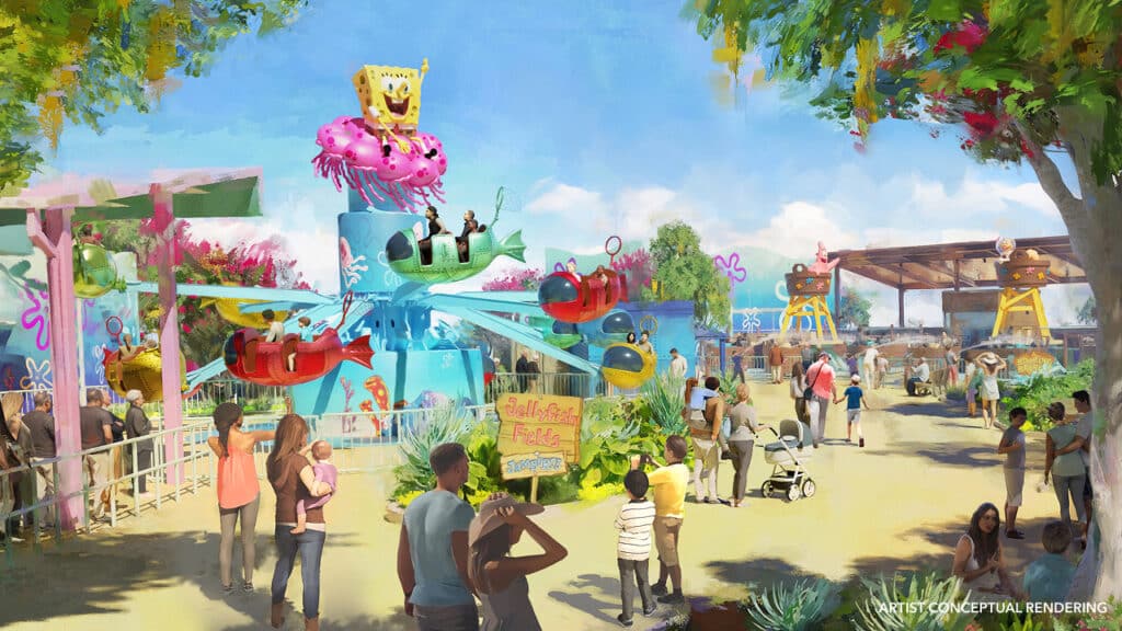 Render de la tierra de Bob Esponja en Universal Kids Resort